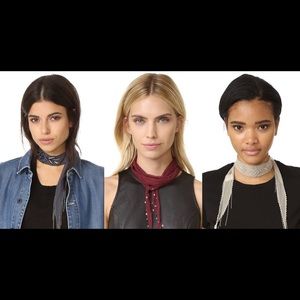 Chan luu Embroidered Skinny Scarf necklace